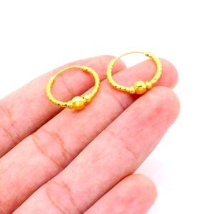 Earrings Gold Plated Small Round Hoop Earings